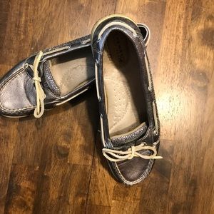 Sperry Silver Slip On Shoes